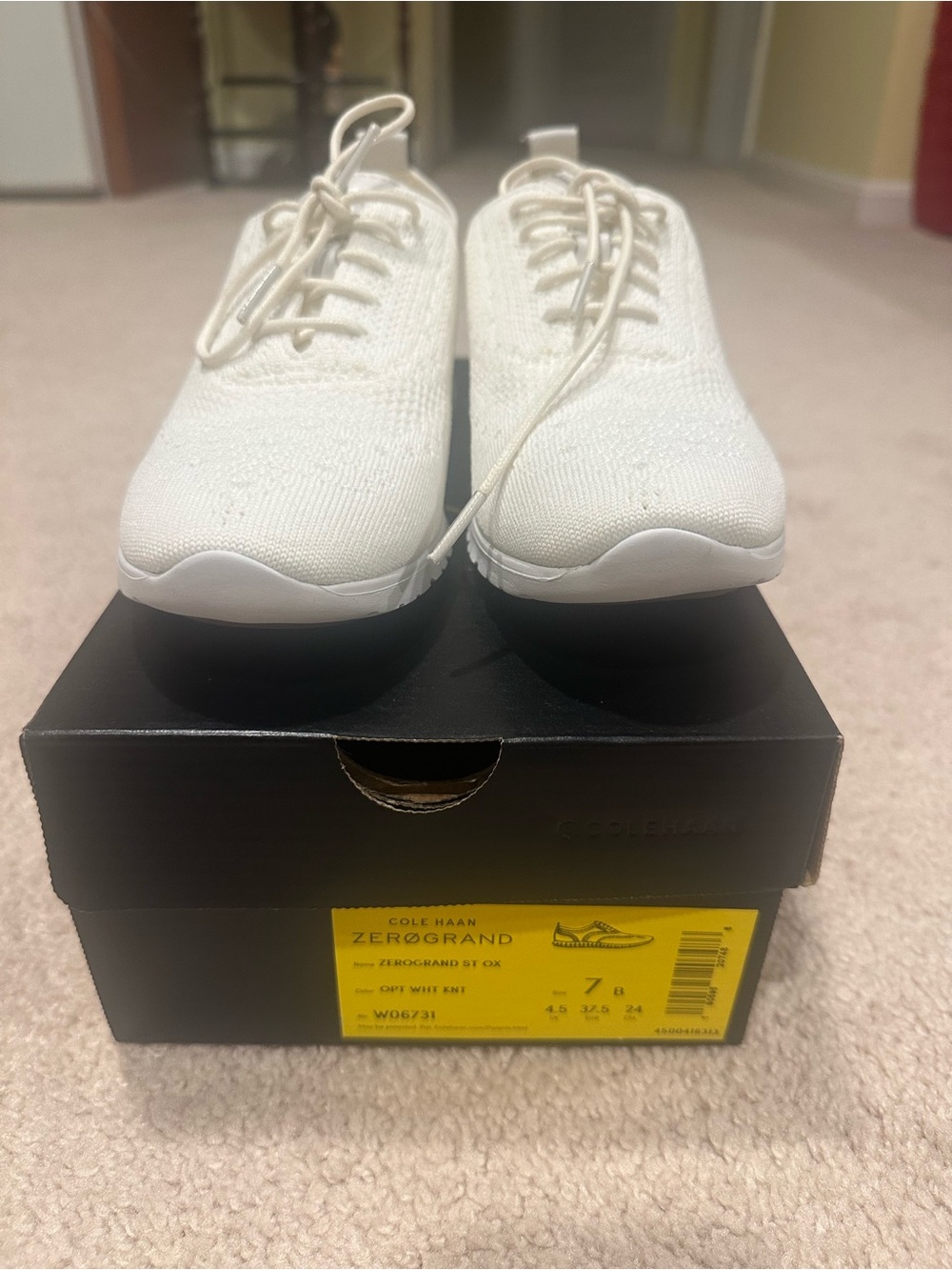 Cole Haan Women’s White Knit Lace-Up Sneakers, Size 7